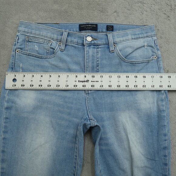 Lucky Brand Jeans Women's Size 12/31R Mid-Rise Ava Skinny 28" Inseam Distressed - Picture 8 of 16